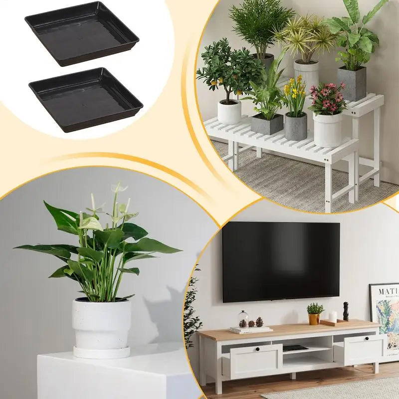 Plant Saucer Square Durable Flower Pot Indoor Outdoor Heavy Duty Tray