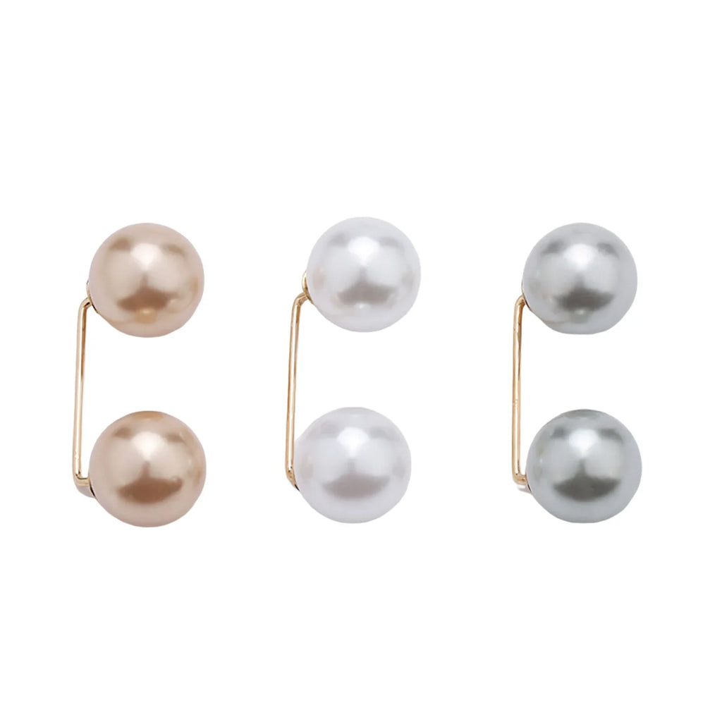 3-Pack Double Pearl Brooch Pins for Women – Wedding & Party