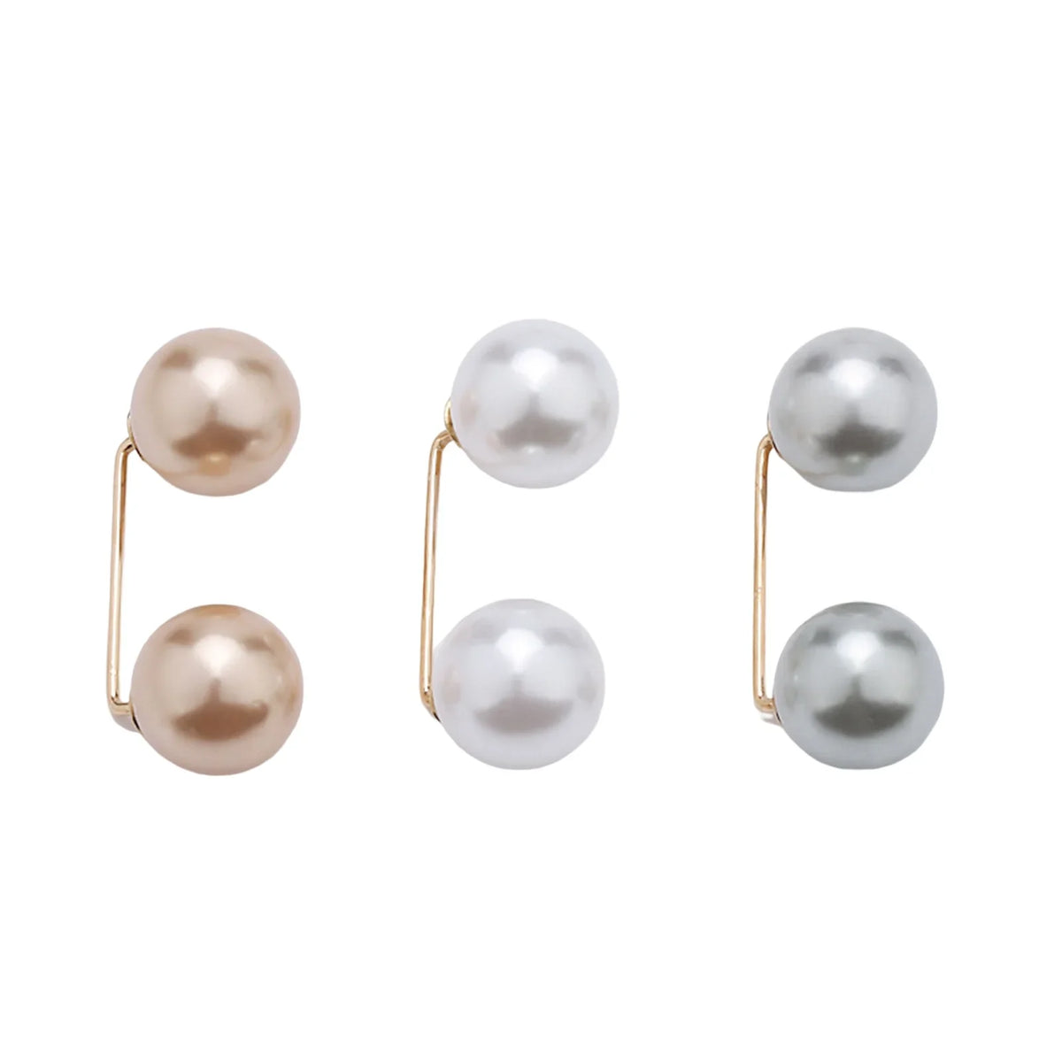 3-Pack Double Pearl Brooch Pins for Women – Wedding & Party