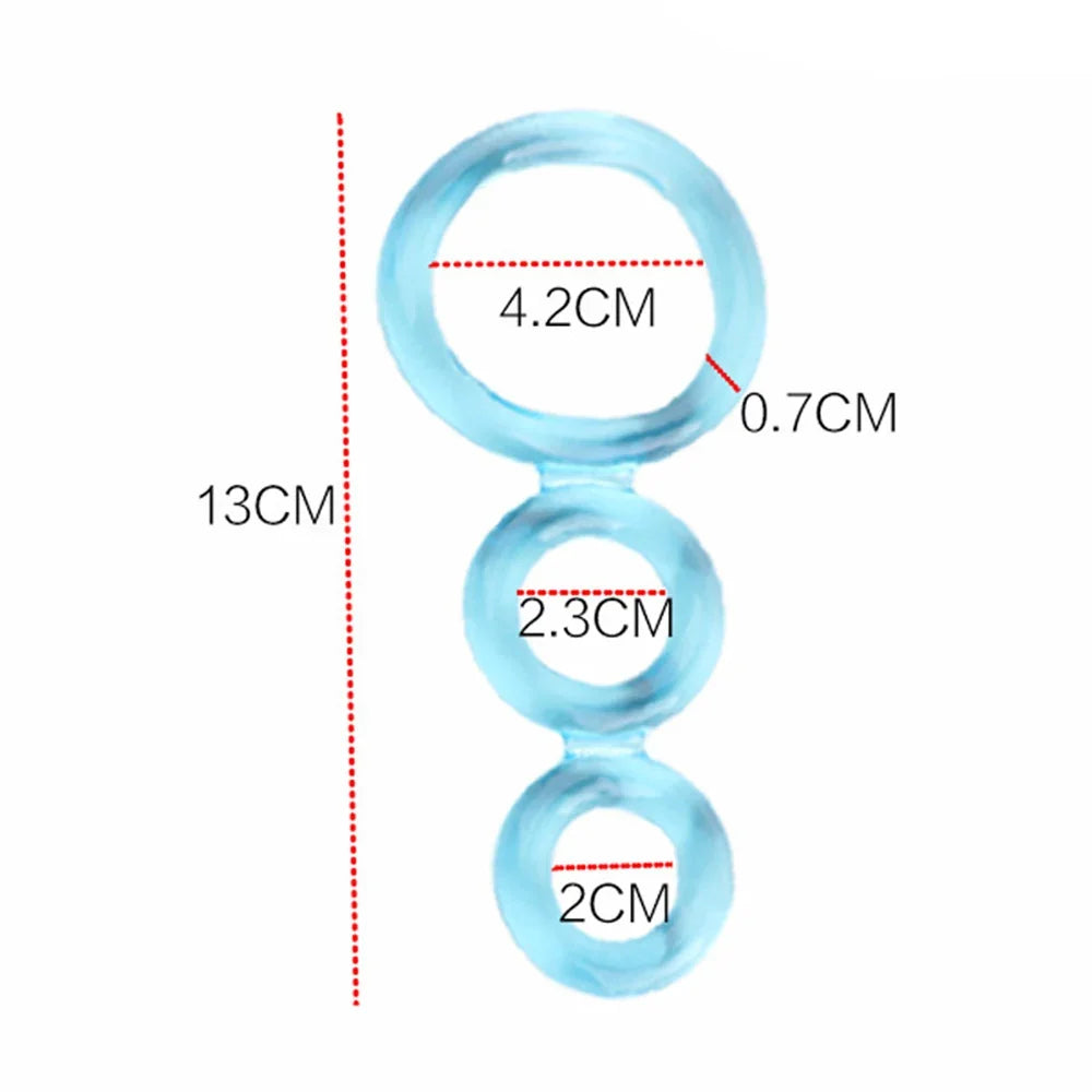 Men's Triple Lock Stretch Delay Ring | Stamina Cock Ring