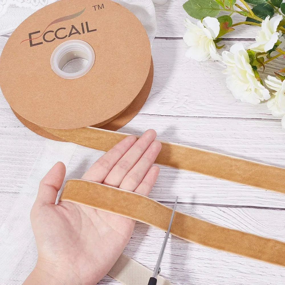 White Velvet Ribbon Single Sided 1 Inch – ~19 Yards Per Roll