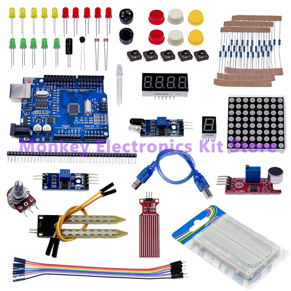 400-Hole Breadboard Kit – LED, Sensor, Resistor & Voltage Kit