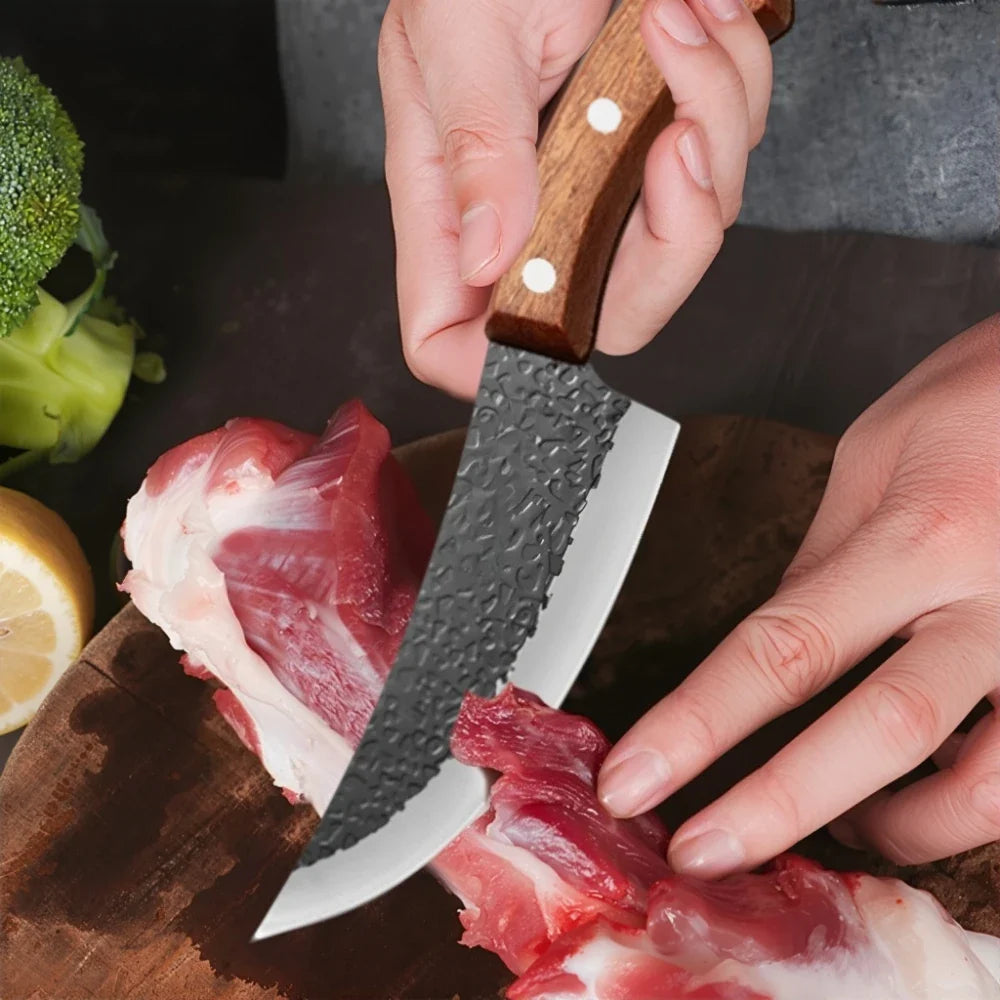Hand Forged Boning Knife – Stainless Steel & Wooden Handle