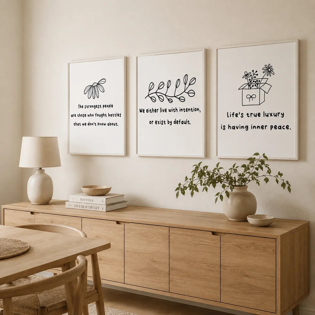 Nordic Minimalist Inspirational Quote Canvas Wall Art Print