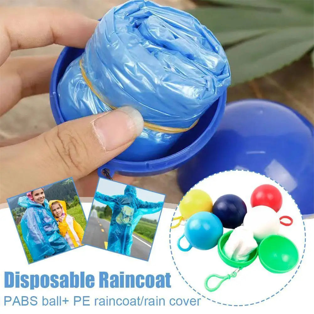 Mini Portable Disposable Rain Poncho Keychain Ball – Emergency