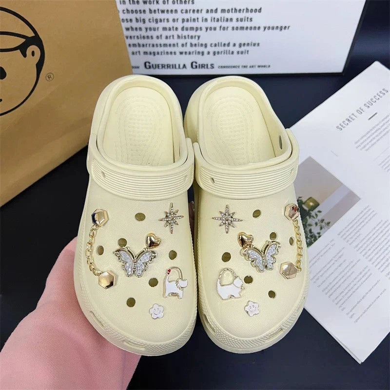 Fashionable Shoe Accessory Made Metal Chain Clasp Removable Suitable