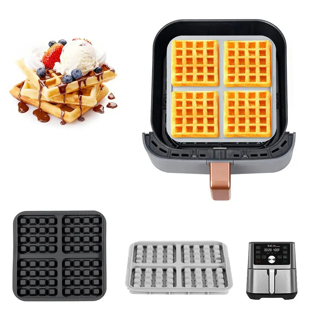 17cm Silicone Waffle Mold for Air Fryer & Oven | Non-Stick