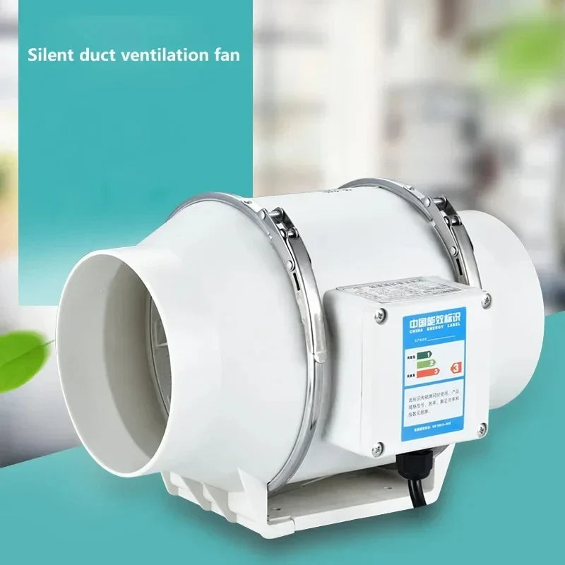 HOMEFISH Inline Duct Exhaust Fan | Bathroom & Kitchen Ventilation