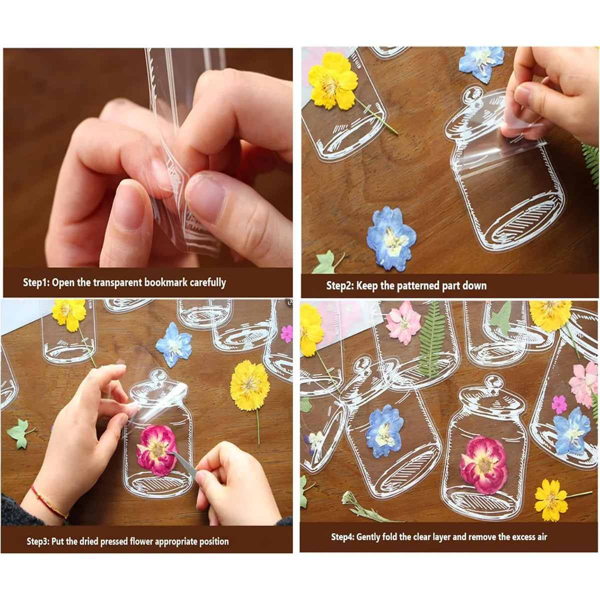 DIY Pressed Flower Bookmark Kit – Clear Transparent Handmade