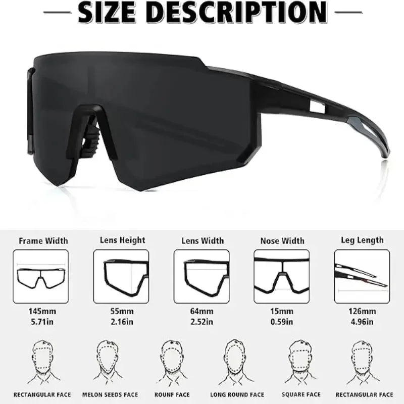 Men's One-Piece Cycling Sunglasses | Outdoor Sports Windscreen