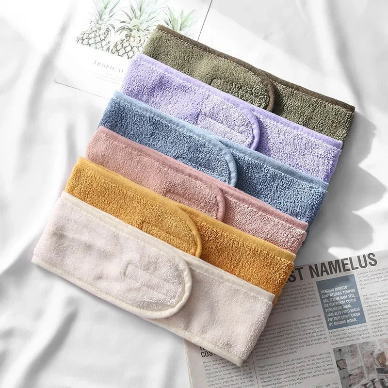 5-Pack Adjustable Soft Coral Fleece Facial Headbands for Women