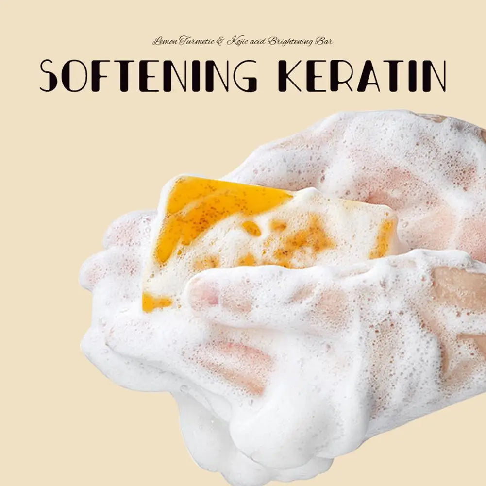 Turmeric Soap Lemon Acids Handmade Kojic Acid Natural Skincare Bar