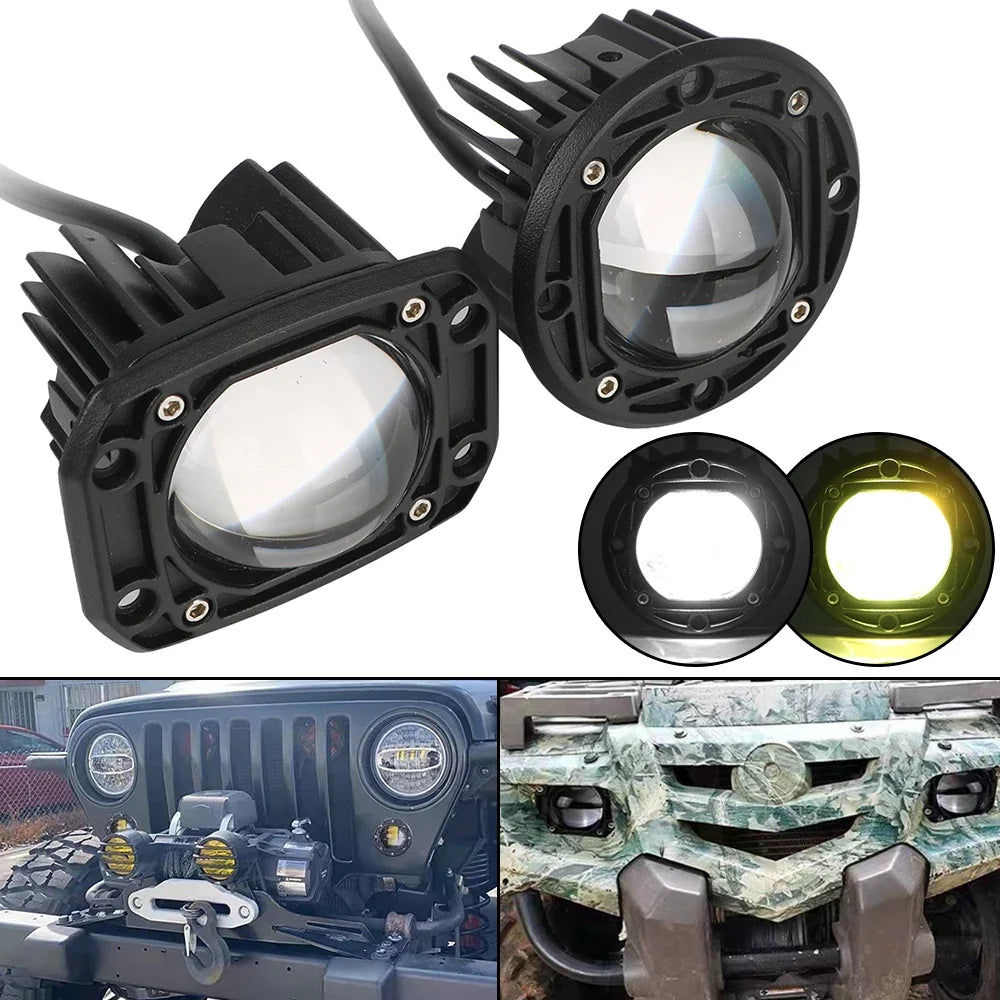 8D Lens 30W LED Flush Mount Work Light 6000K/3500K Dual Color