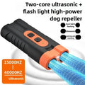 Dual Head Ultrasonic Dog Repeller & Trainer with LED Flashlight