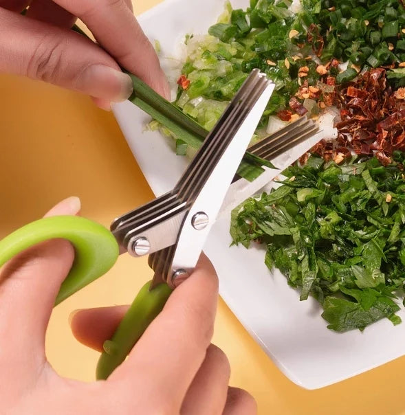 Multi-Layer Stainless Steel Kitchen Scissors | Herb & Veggie Cutter