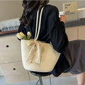 Woven Straw Tote Bag – Lightweight Beach & Shopping Bag