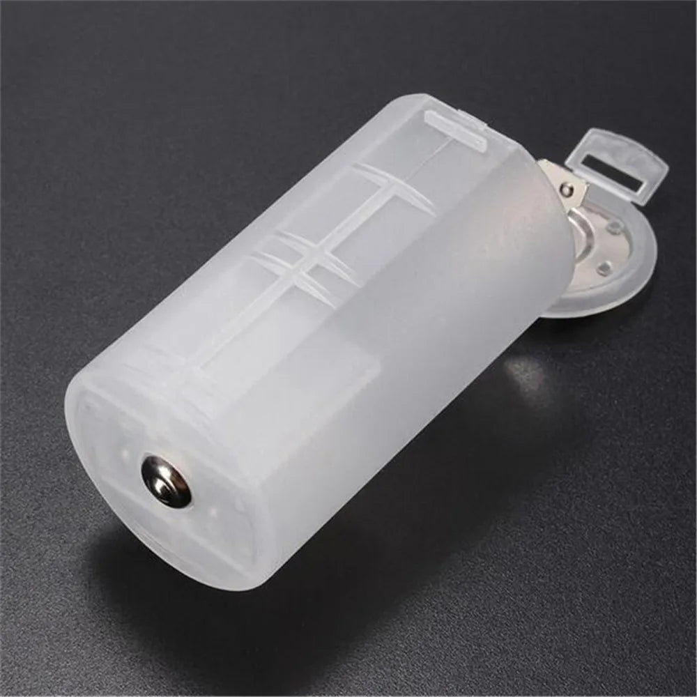 White 2 AA D Battery Holder Conversion Adapter Switcher Converter