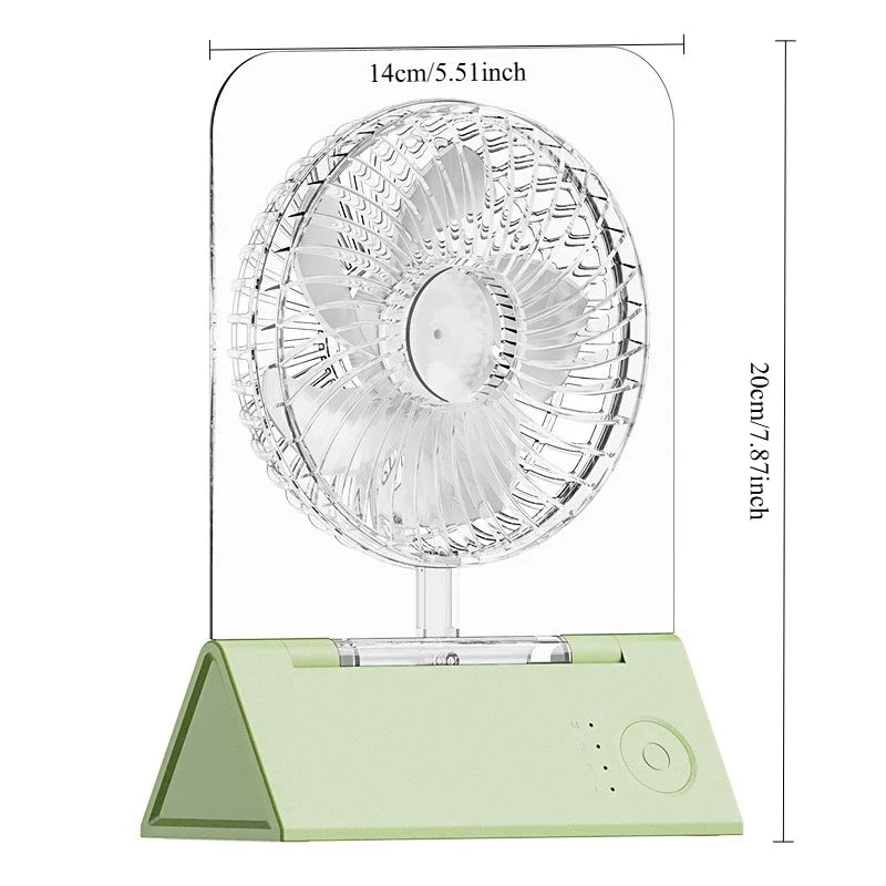 URGGU Mini Folding Desk Fan – 3000mAh, 4 Speeds, Magnetic Base