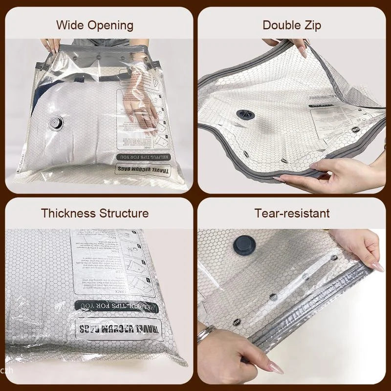 Vacuum Compression Bags for Travel + Rechargeable Pump – 15 Pack