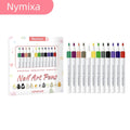 Nymixa 3D Nail Art Pens – 12 Colors Waterproof DIY Manicure Set