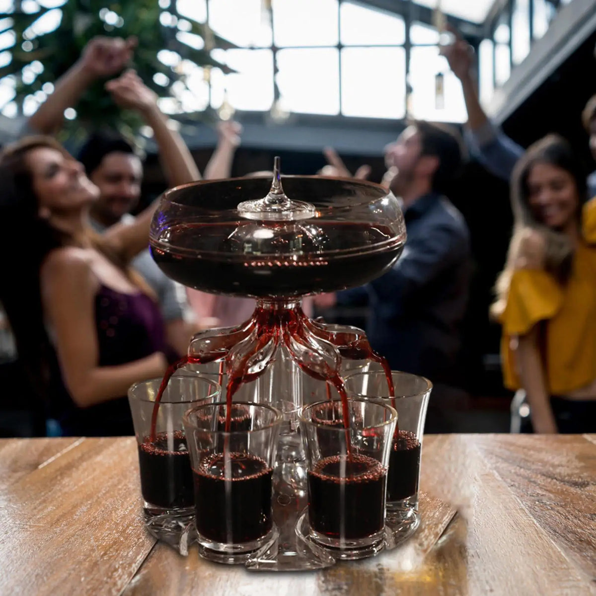 Shot Pourer Dispenser Liquor Cocktail 6 Shots Party Drink Glass