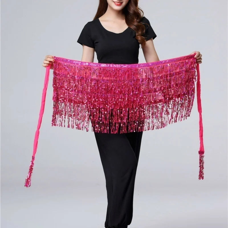 Shiny Sequin Tassel Belly Dance Waist Chain Belt – Women