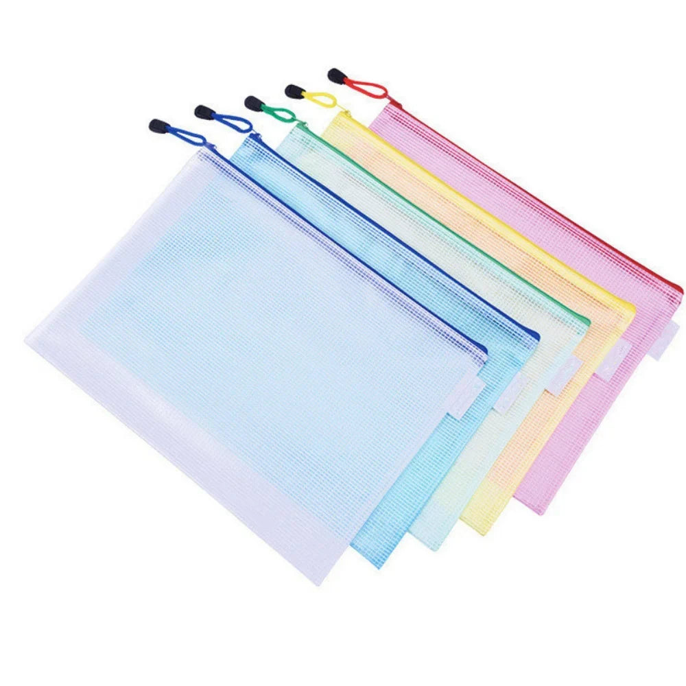 PVC Waterproof Zip Pocket Folder – Document Stationery Organizer