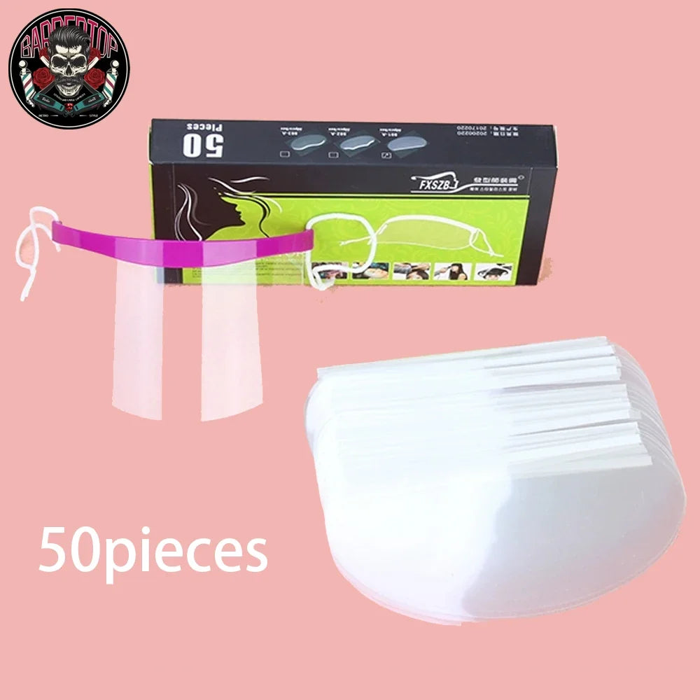 50-Pack Disposable Face Shields for Hair Cutting & Salon