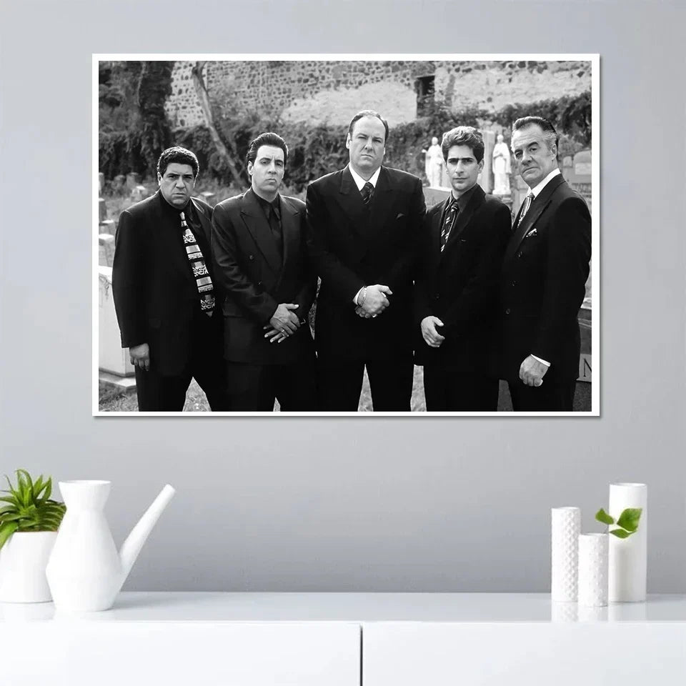 Sopranos Canvas Poster – Vintage TV Series Wall Art Print