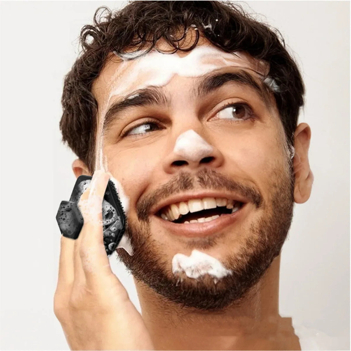 Silicone Exfoliating Face & Body Scrub Brush – No-Slip Handle