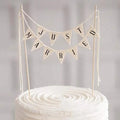 Rustic "Just Married" Wedding Cake Topper | Vintage Bunting