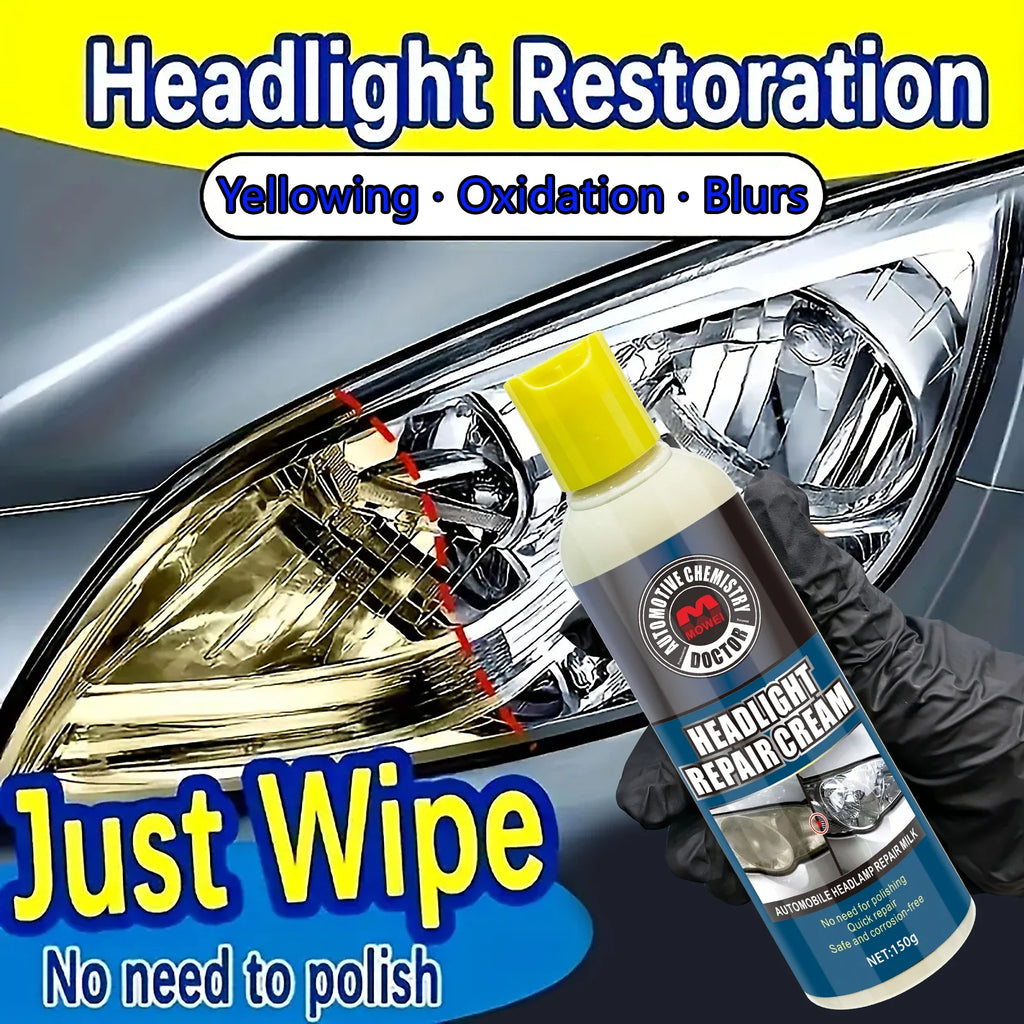 Professional Headlight Restoration Kit – No-Polish Wipe Formula