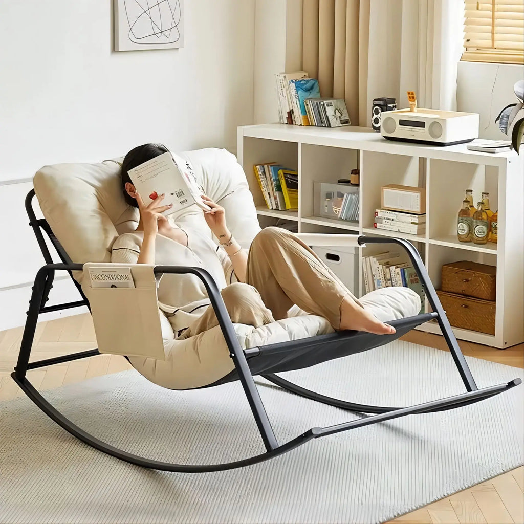Oversized Double Rocking Chair – Sit & Recline Metal Frame