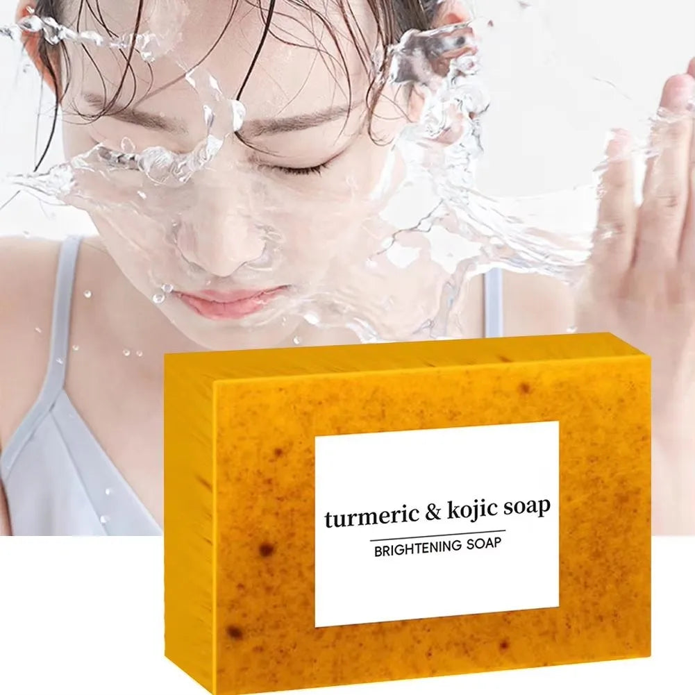 Turmeric Hand Made Soap Lemon Kojic Acid Shower Facial Deep Cleaning