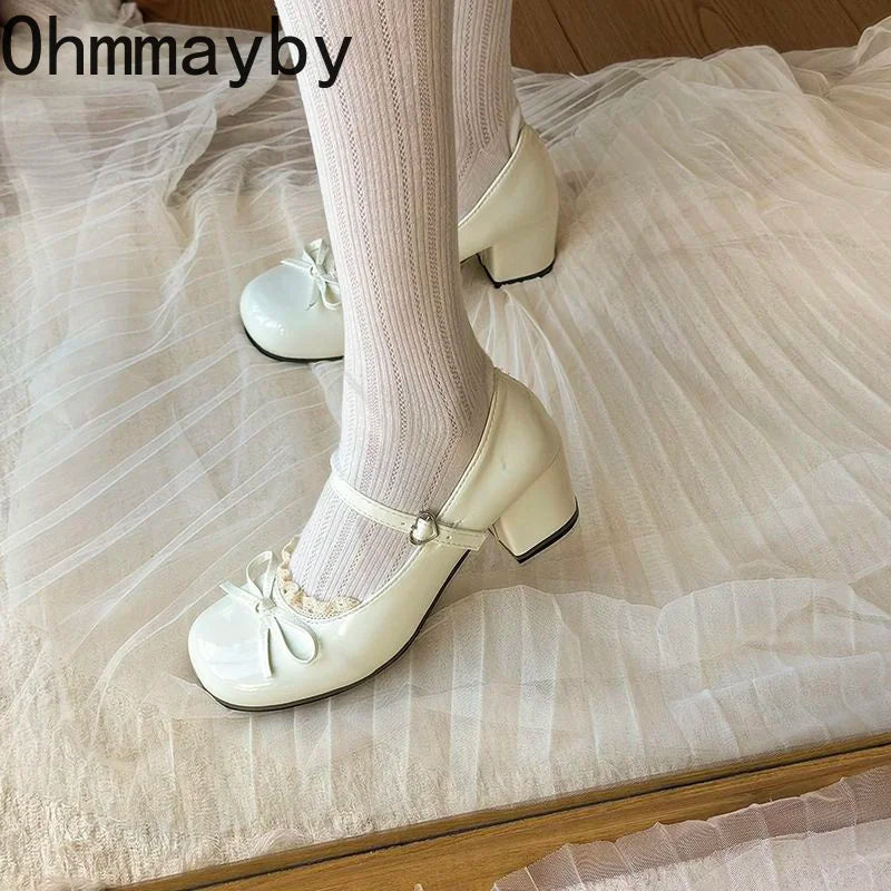 Sweet Lolita Mary Jane Pumps – Butterfly-Knot Buckle Strap