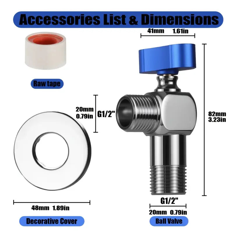 Brass Heavy-Duty Ball Valve – 4-Point Threaded, Red Handle