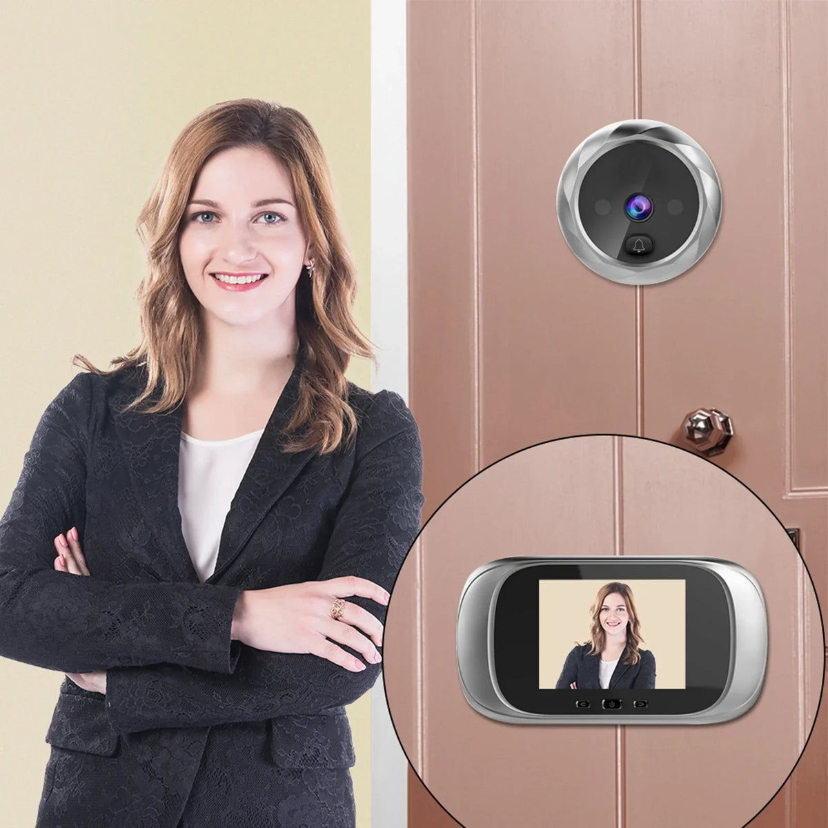 2 8-inch Night Vision Photo Shooting Digital Door Monitoring Viewer