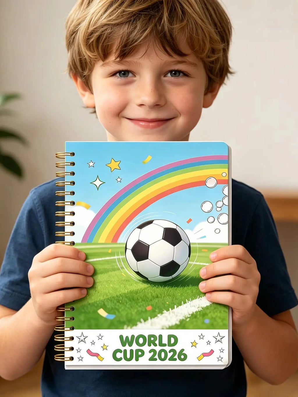 2026 World Cup Soccer Notebook Cute Spiral Journal Kids Football Fans