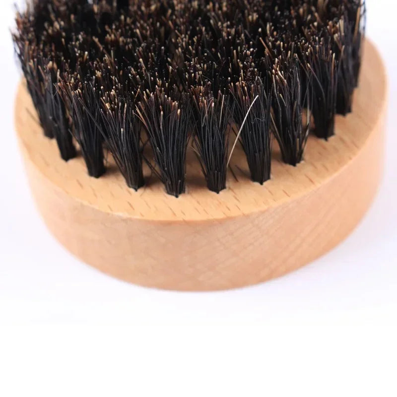 Men's Boar Bristle Beard Brush with Beechwood Handle