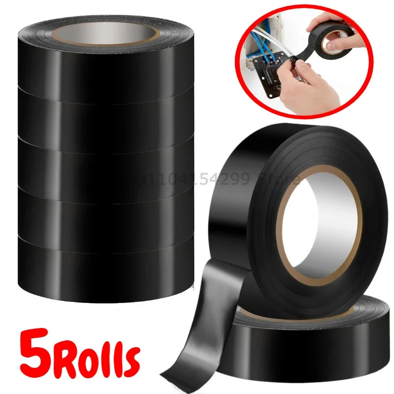 Black PVC Electrical Insulating Tape – Heat Resistant 5/10 Pack