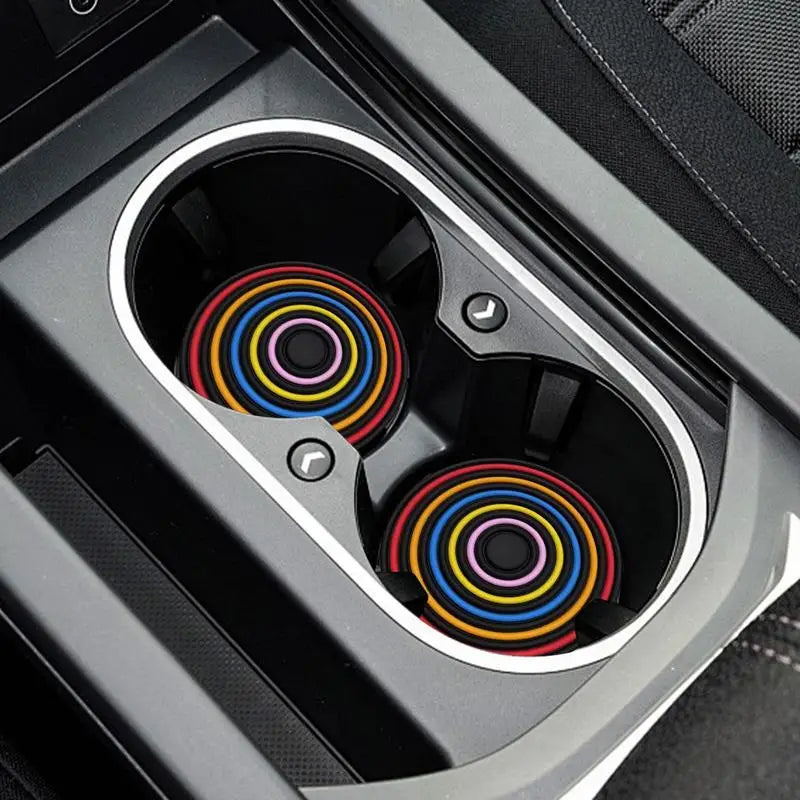 Cup Holder Coasters Car Non-slip Rainbow Drink Coaster Insert