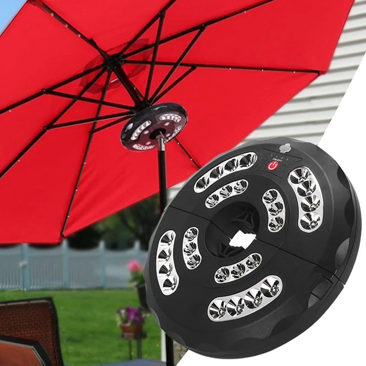 Rechargeable Patio Umbrella Pole Light – 28 LED Outdoor Lamp
