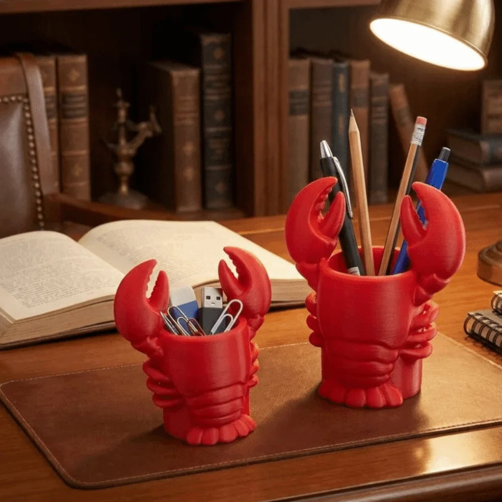 3D Lobster Pencil Holder – Desk Organizer & Makeup Brush Cup