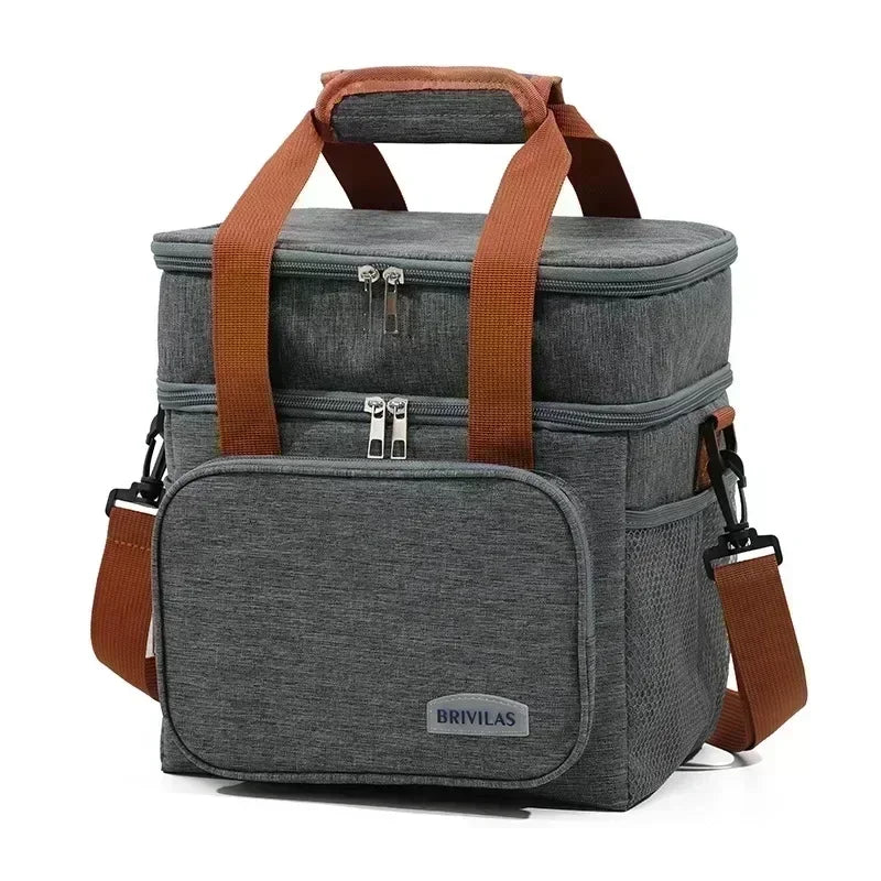 Large Capacity Square Insulated Lunch Box Thermal Bag Portable