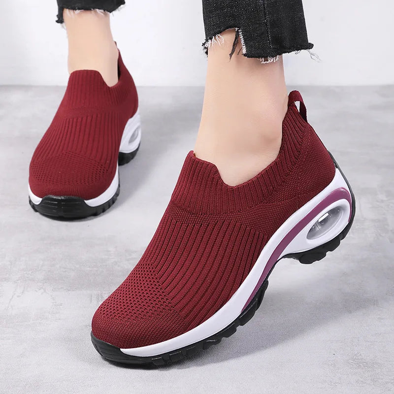 Women's Wedge Platform Sneakers – Breathable Casual Sport Shoes