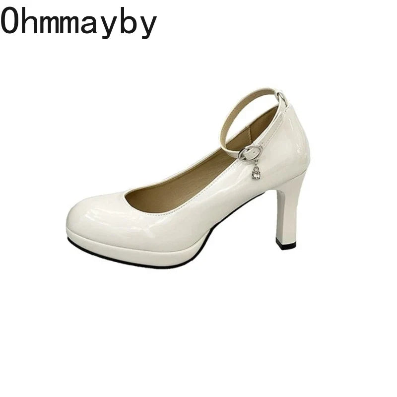 Women's Mary Jane Pumps – Ankle Strap Square Heel Dress Shoes