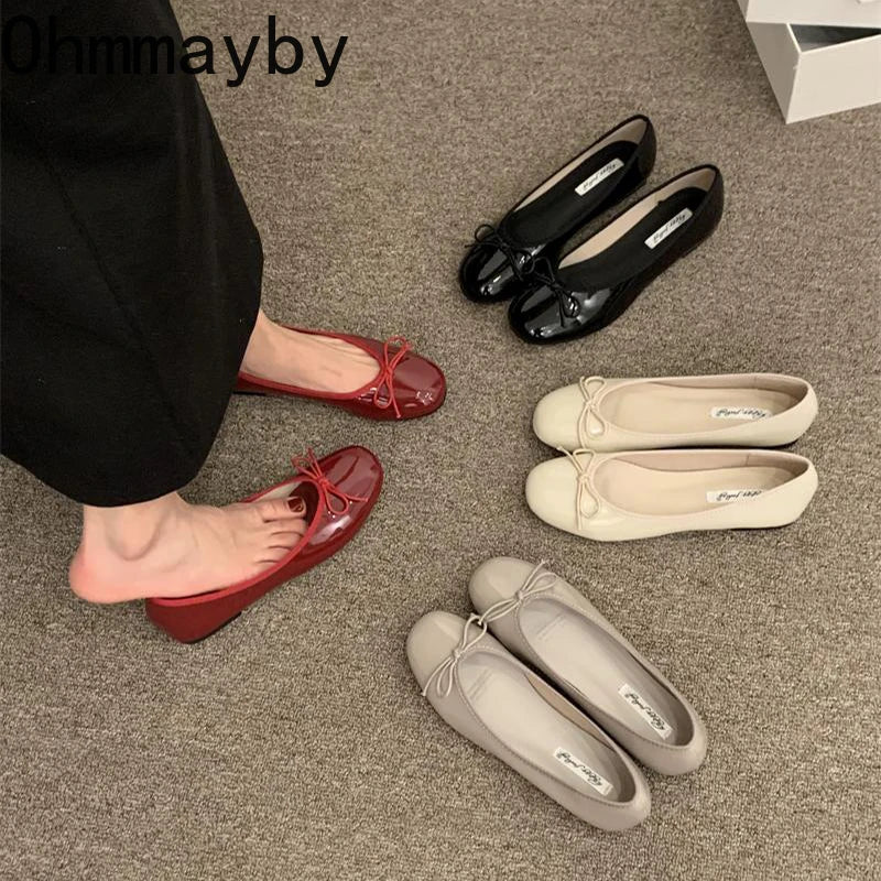 Women's Butterfly-Knot Ballet Flats – Slip-On Soft Sole Shoes