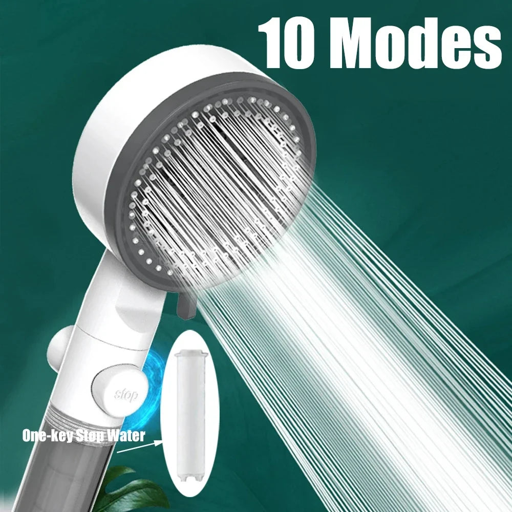 11-Piece Pressurized Handheld Shower Head Set | Water Saving