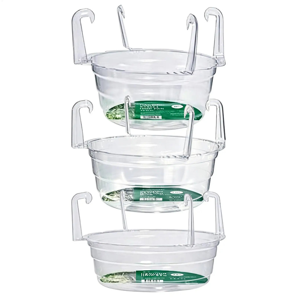 Transparent Hanging Planter Drip Tray with Hook – 3 Sizes
