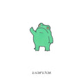 Funny Frog Zinc Alloy Brooch – Cartoon Animal Badge Pin